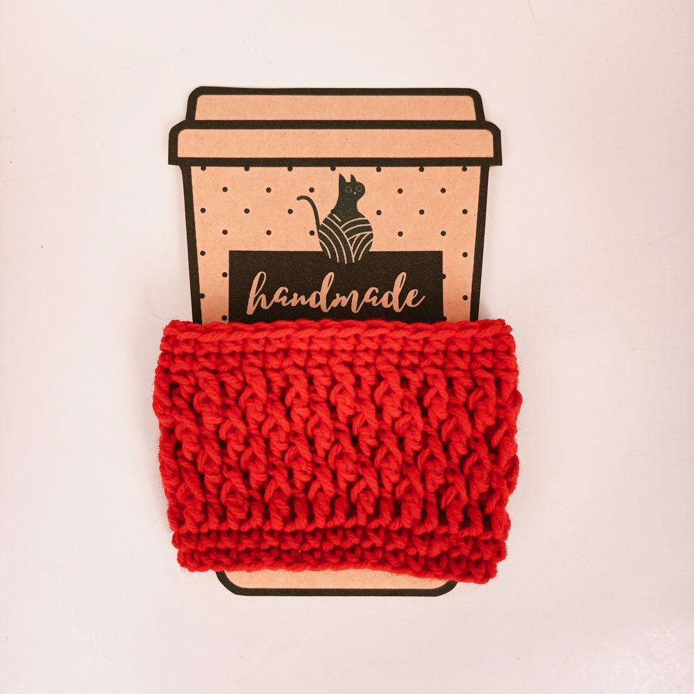 ♥️Handmade Red Starbucks Mug Coffee Tea Sleeve